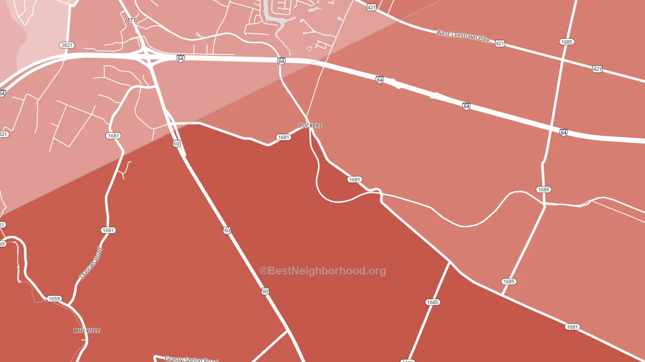 Duckers, KY block-group political-lean map