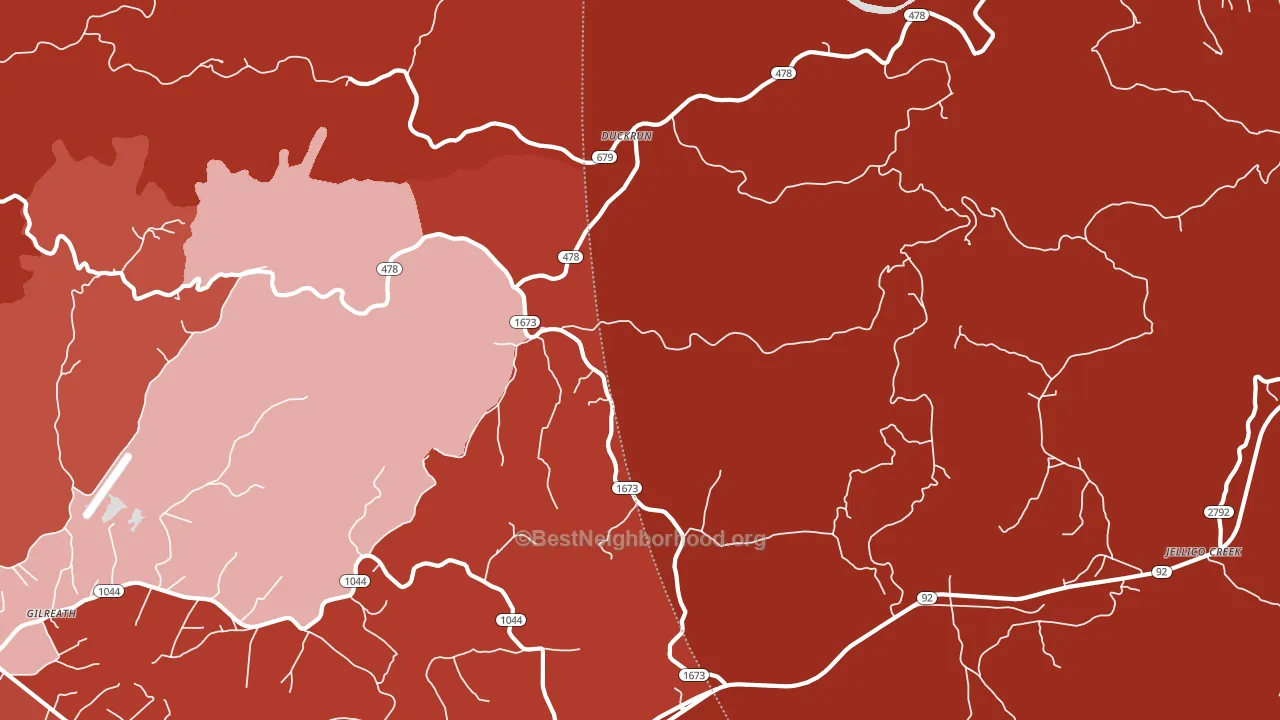 Duckrun, KY block-group political-lean map