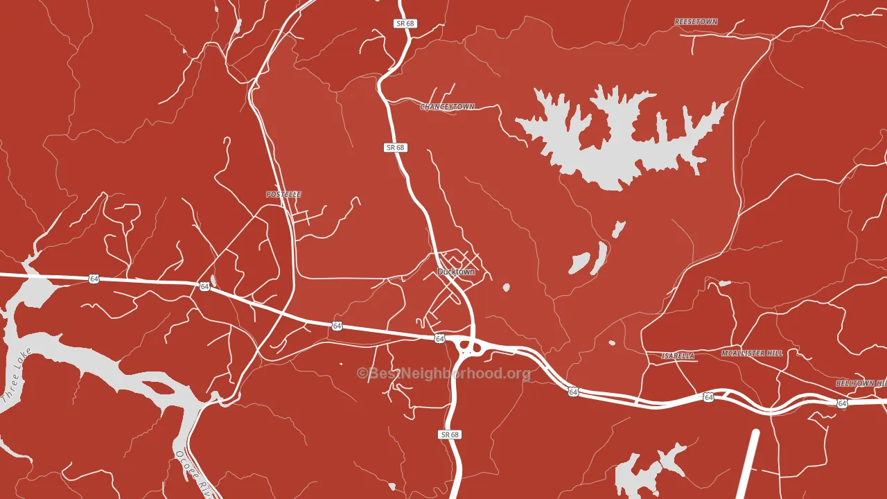 Ducktown, TN block-group political-lean map