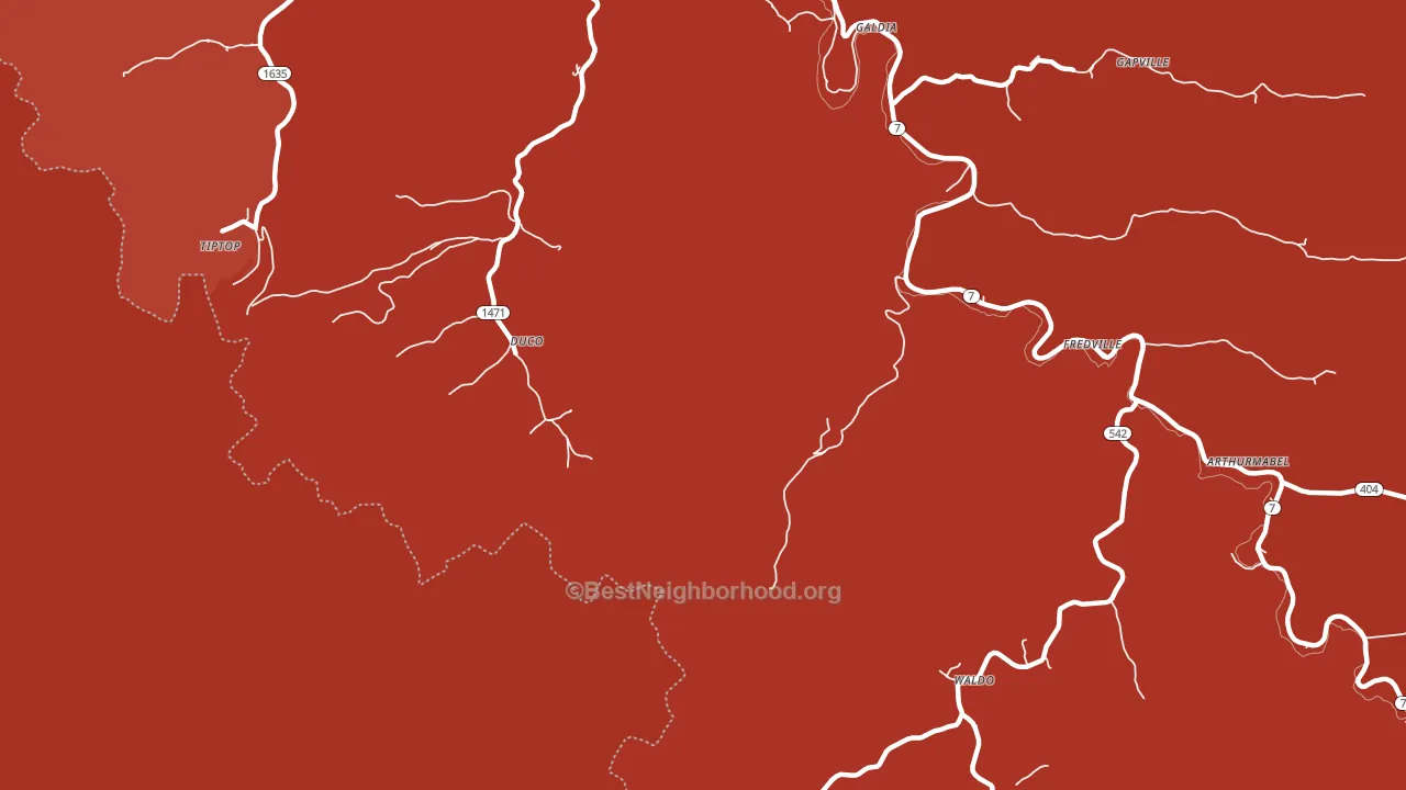 Duco, KY block-group political-lean map
