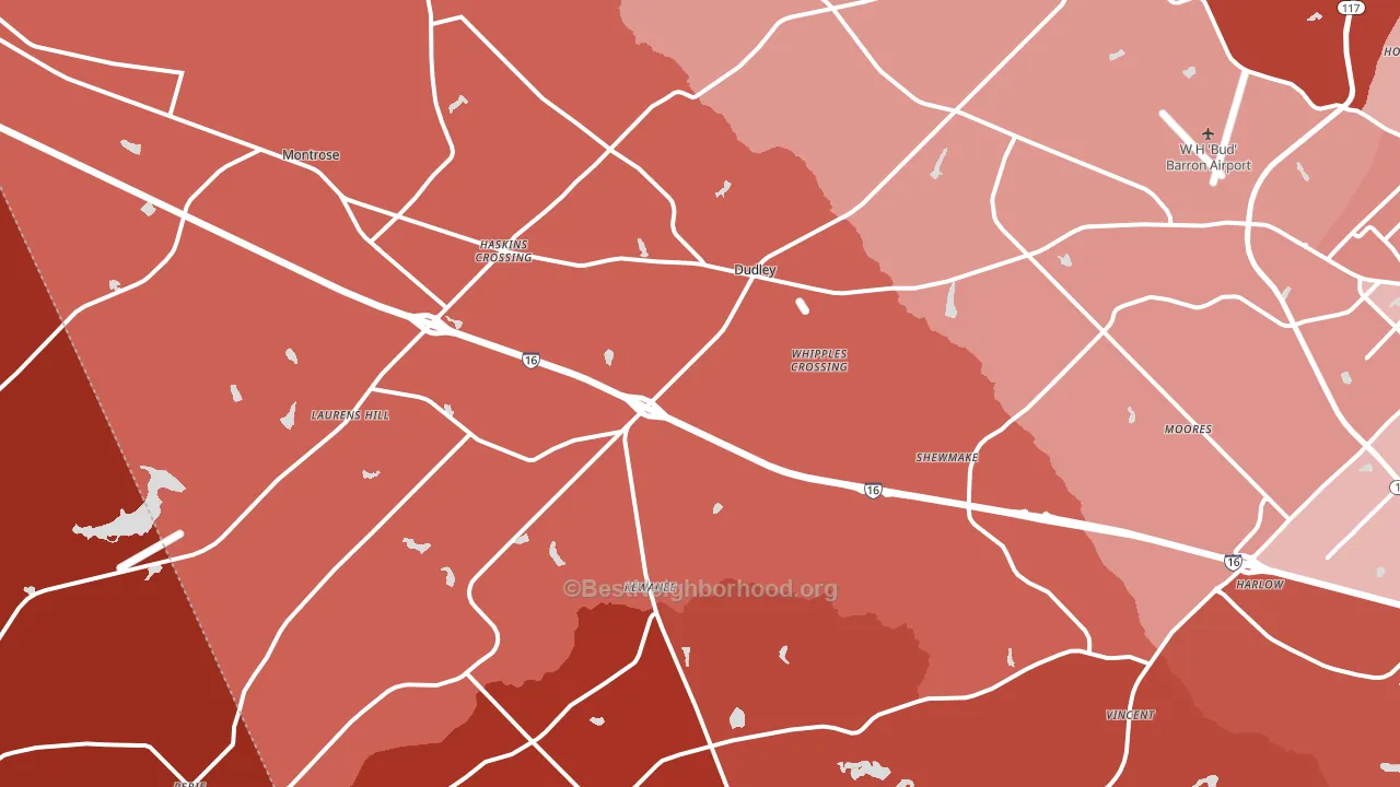 Dudley, GA block-group political-lean map