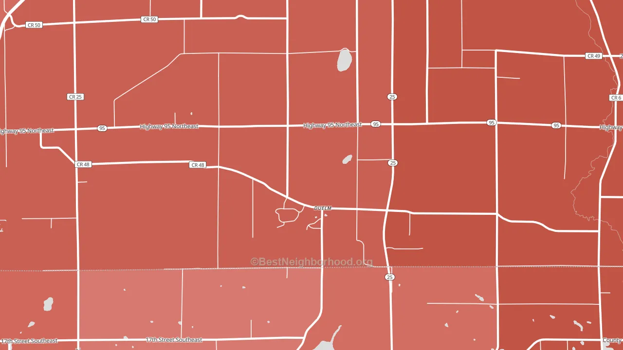 Duelm, MN block-group political-lean map
