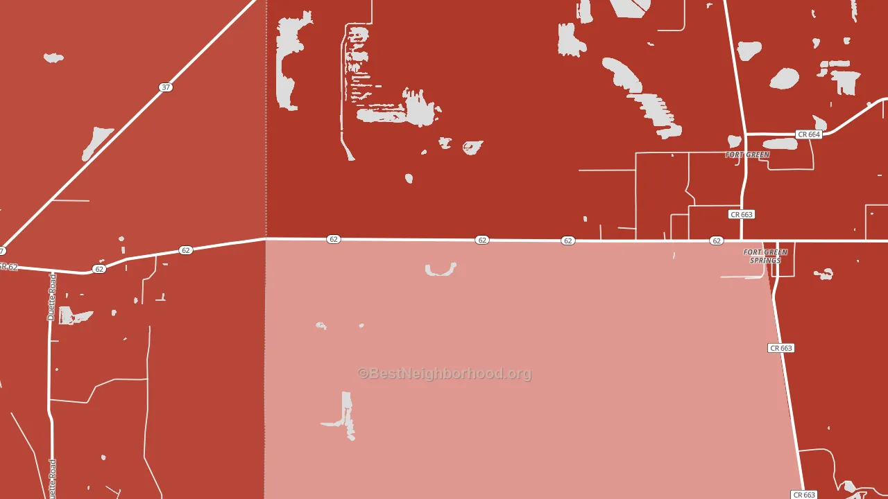 Duette, FL block-group political-lean map