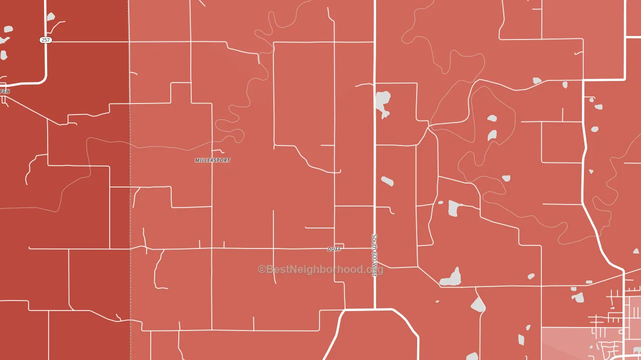 Duff, IN block-group political-lean map