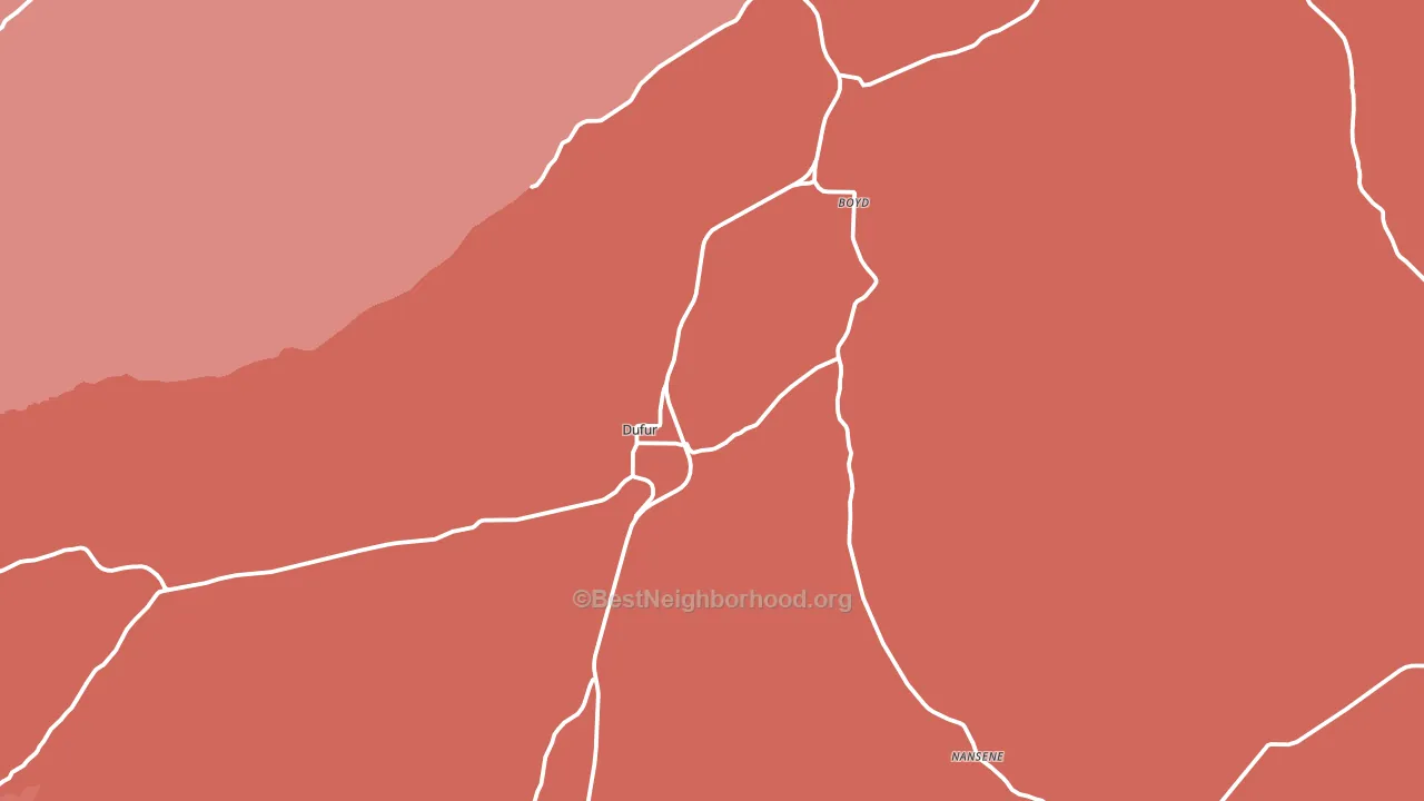 Dufur, OR block-group political-lean map