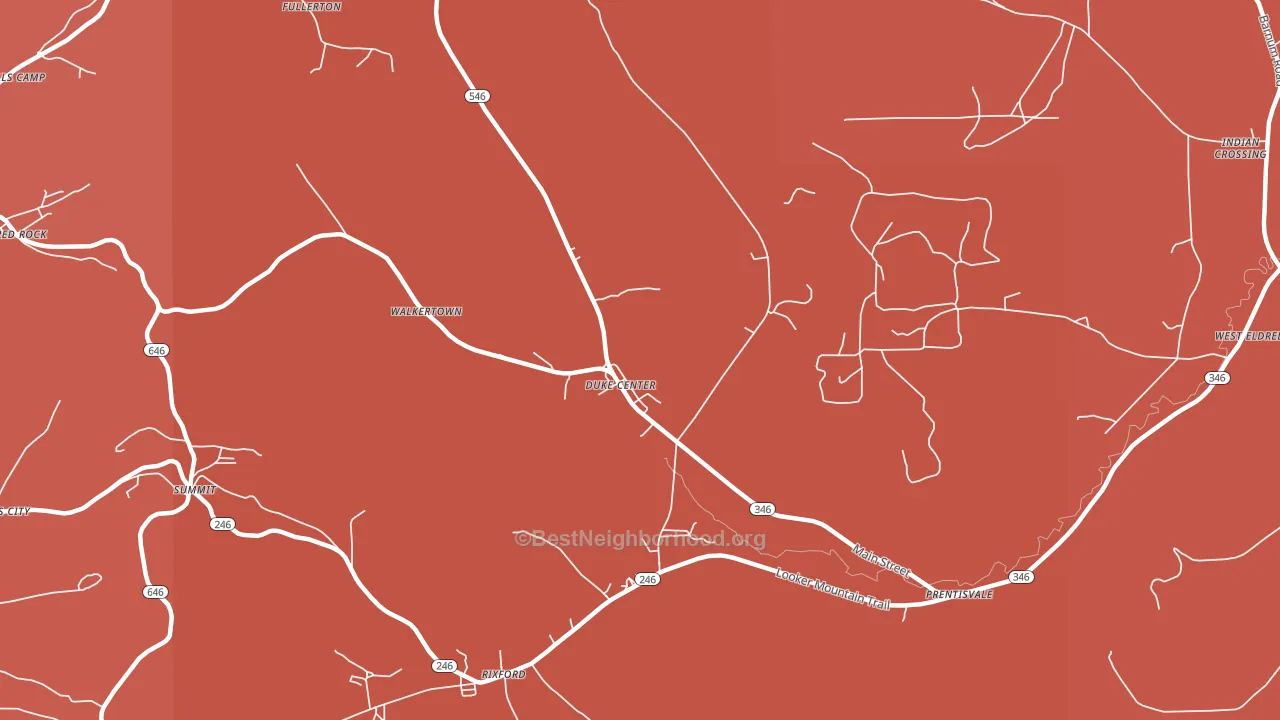 Duke Center, PA block-group political-lean map