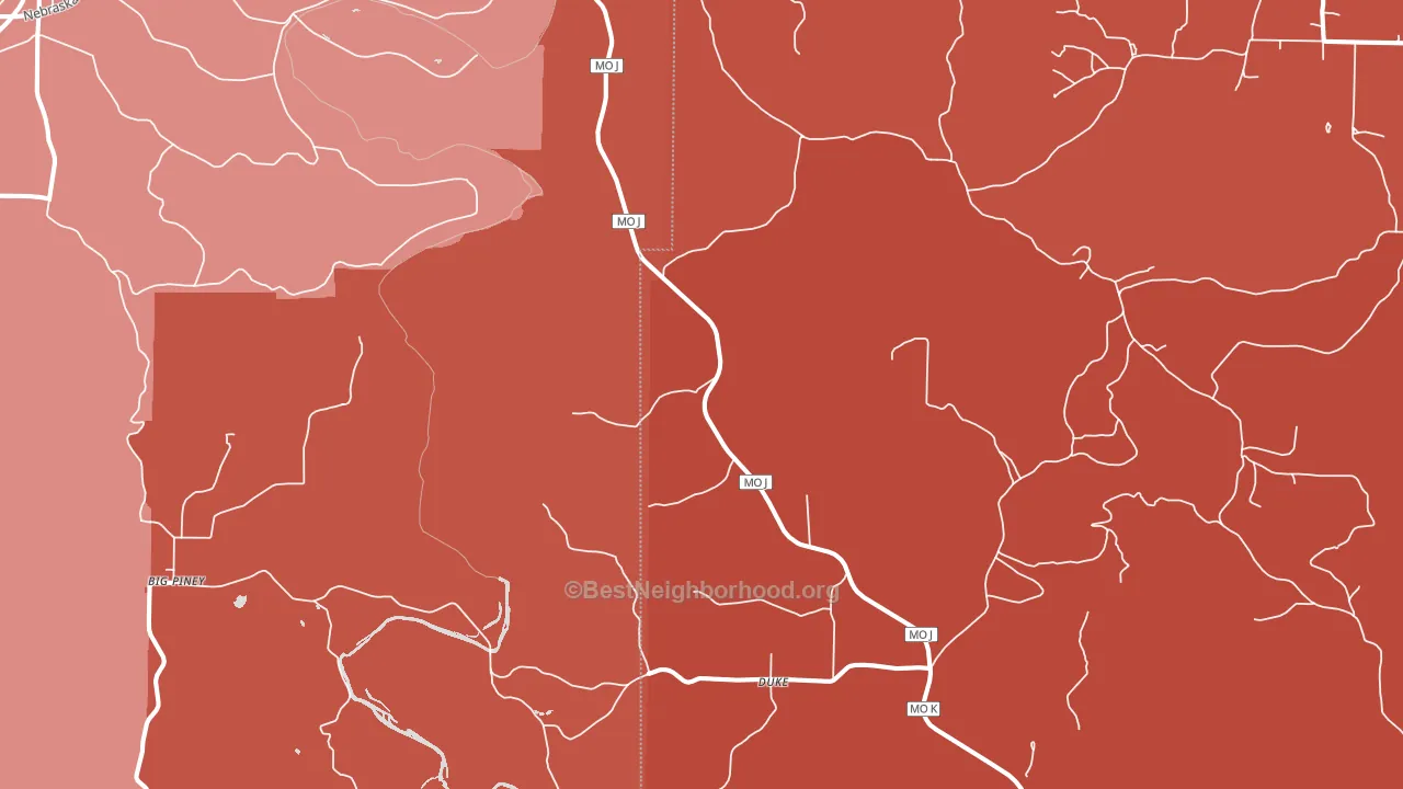 Duke, MO block-group political-lean map