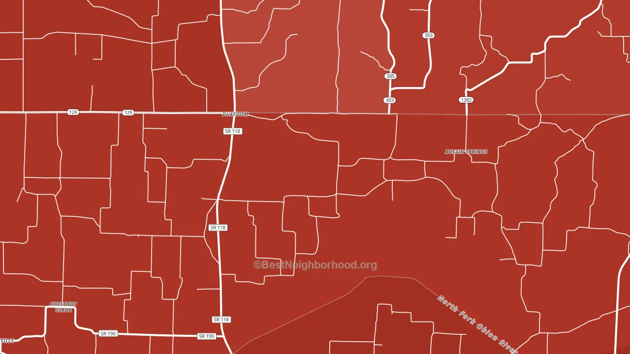 Dukedom, TN block-group political-lean map