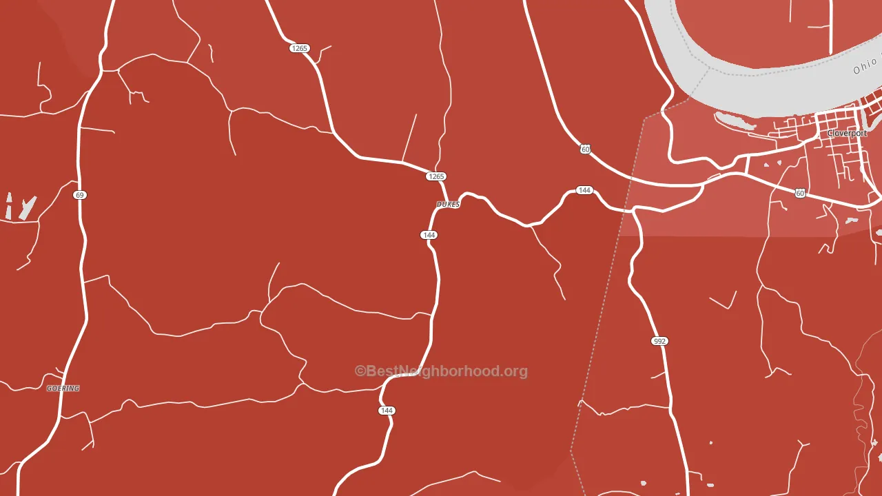 Dukes, KY block-group political-lean map
