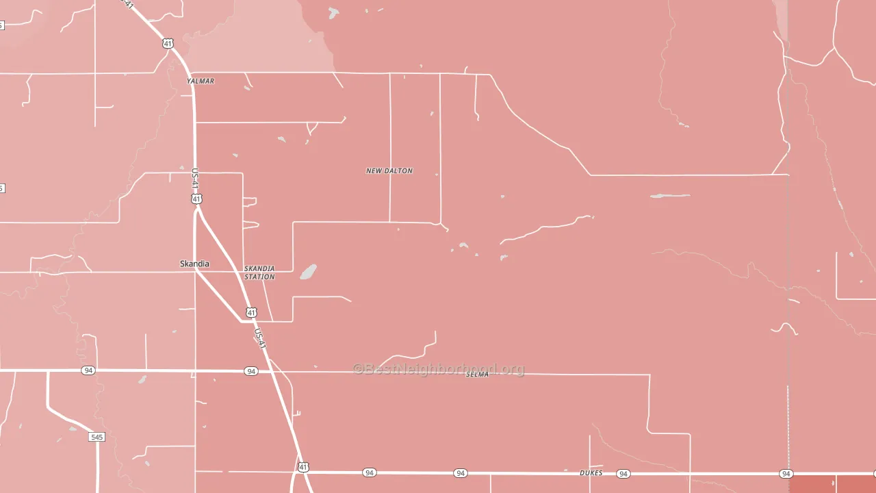 Dukes, MI block-group political-lean map