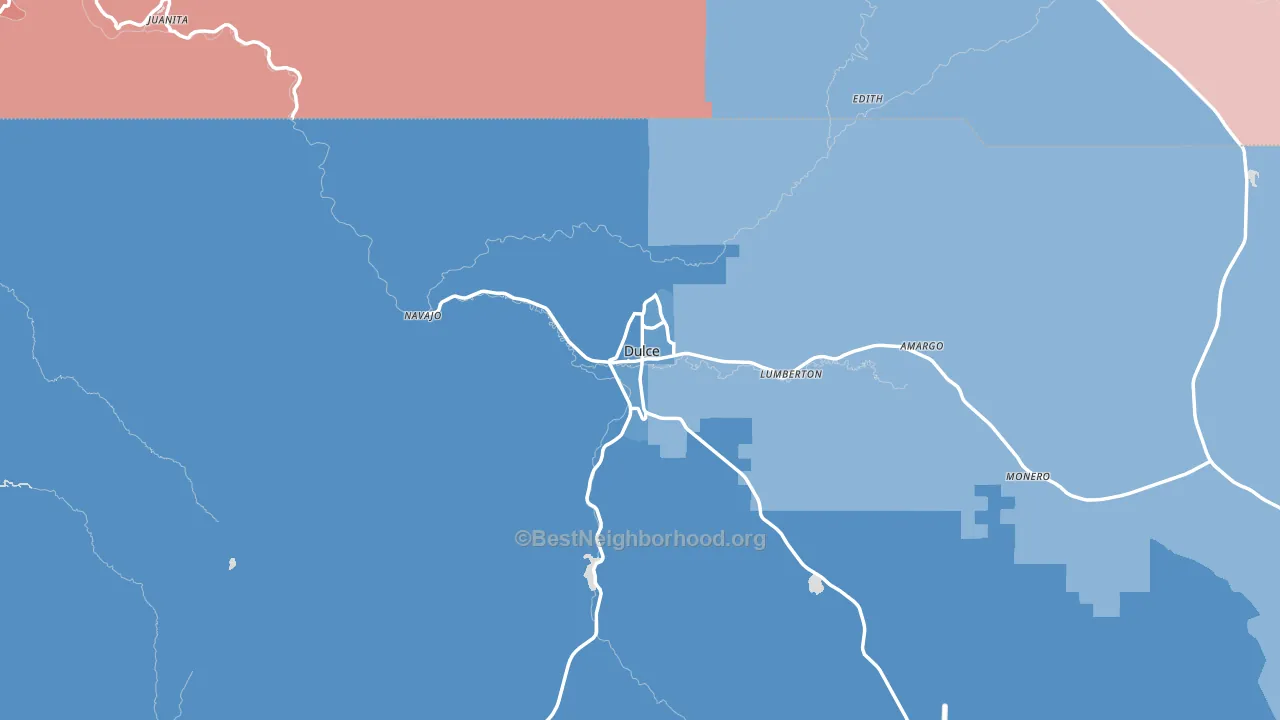 Dulce, NM block-group political-lean map