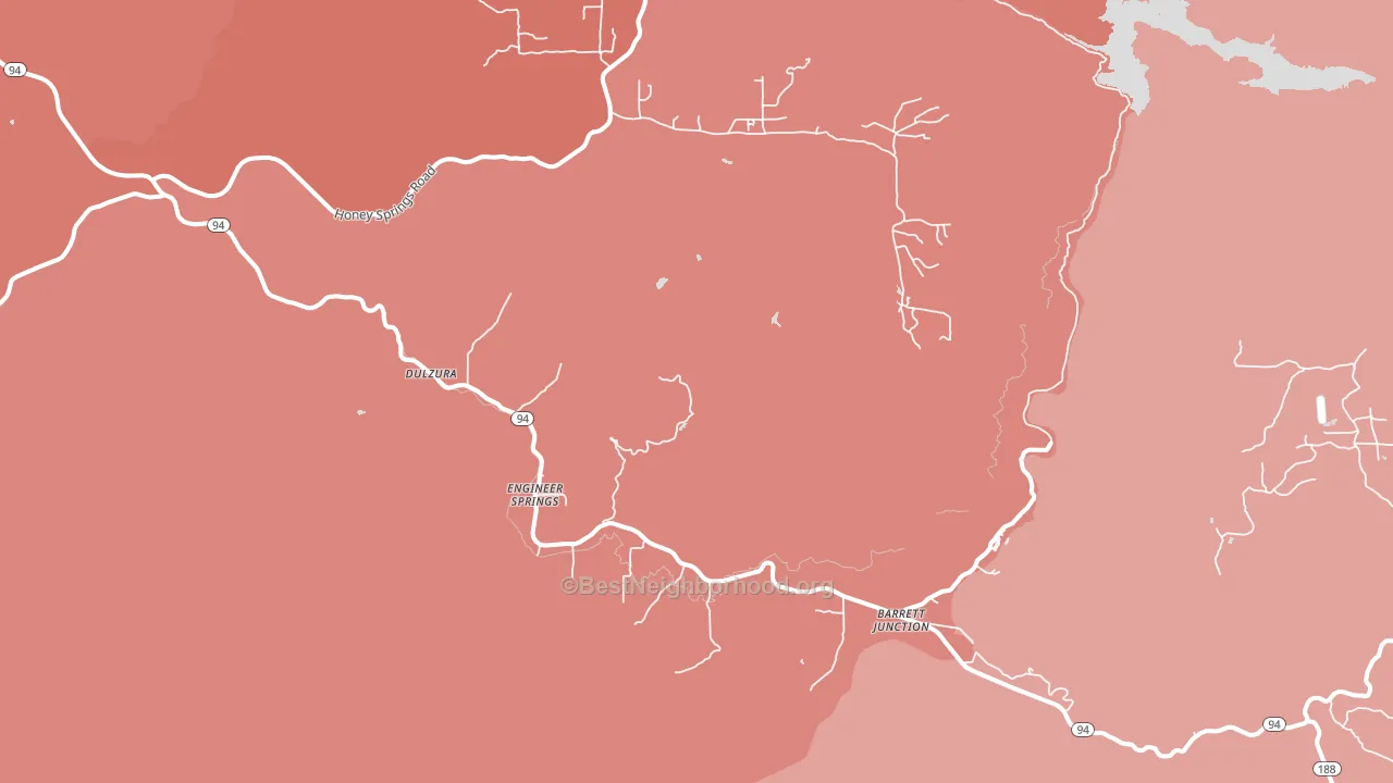 Dulzura, CA block-group political-lean map