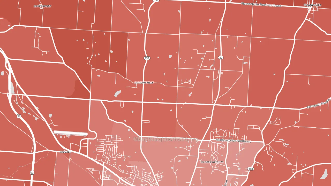 Dumontville, OH block-group political-lean map