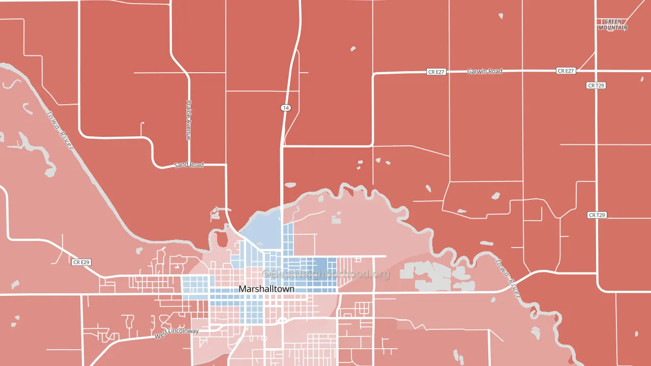 Dunbar, IA block-group political-lean map