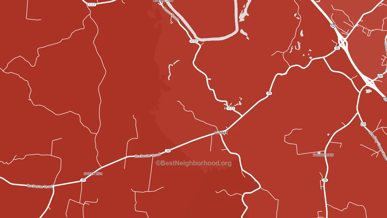 Dunbar, KY block-group political-lean map