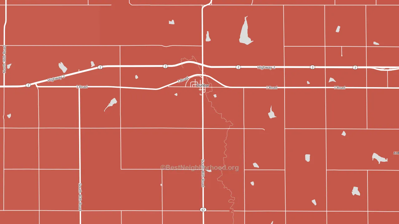 Dunbar, NE block-group political-lean map
