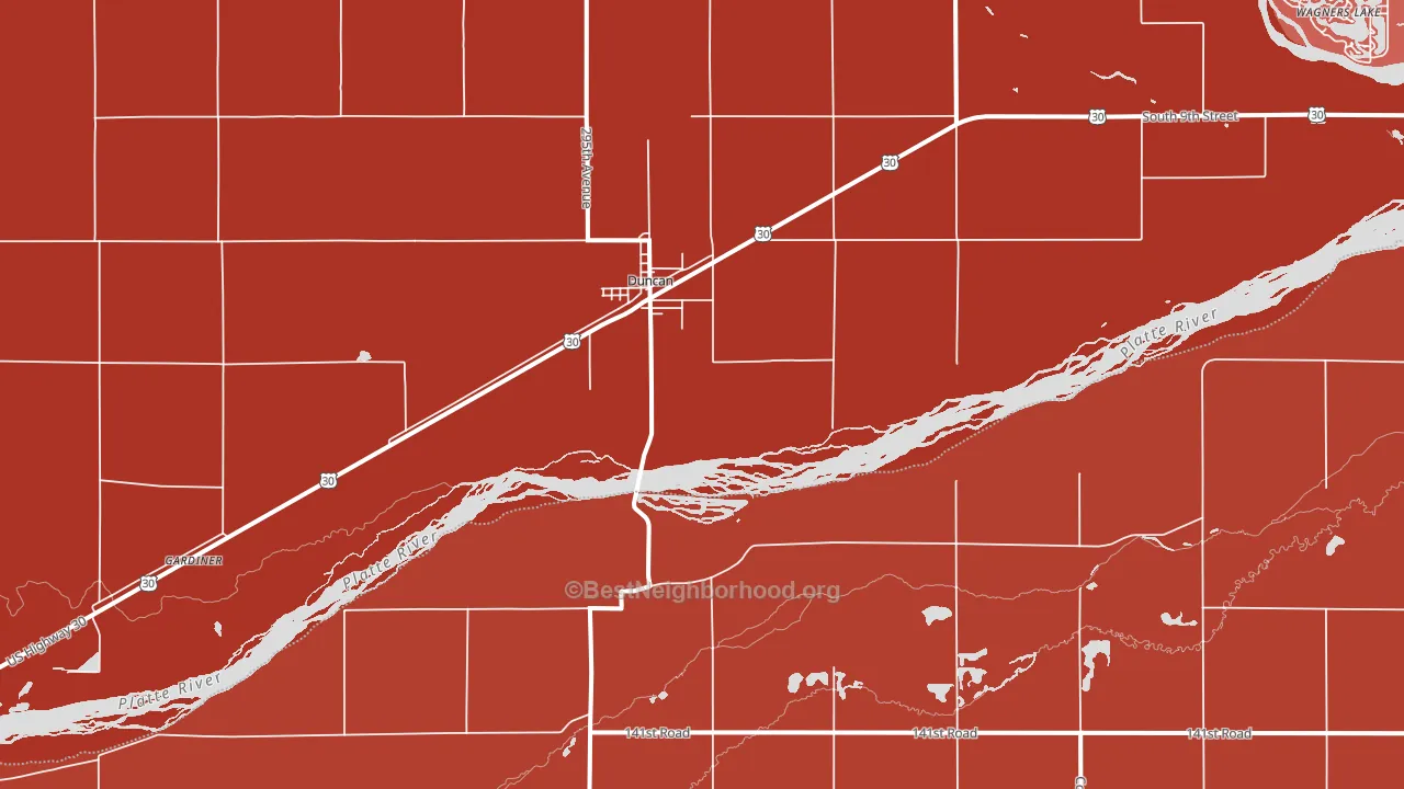 Duncan, NE block-group political-lean map