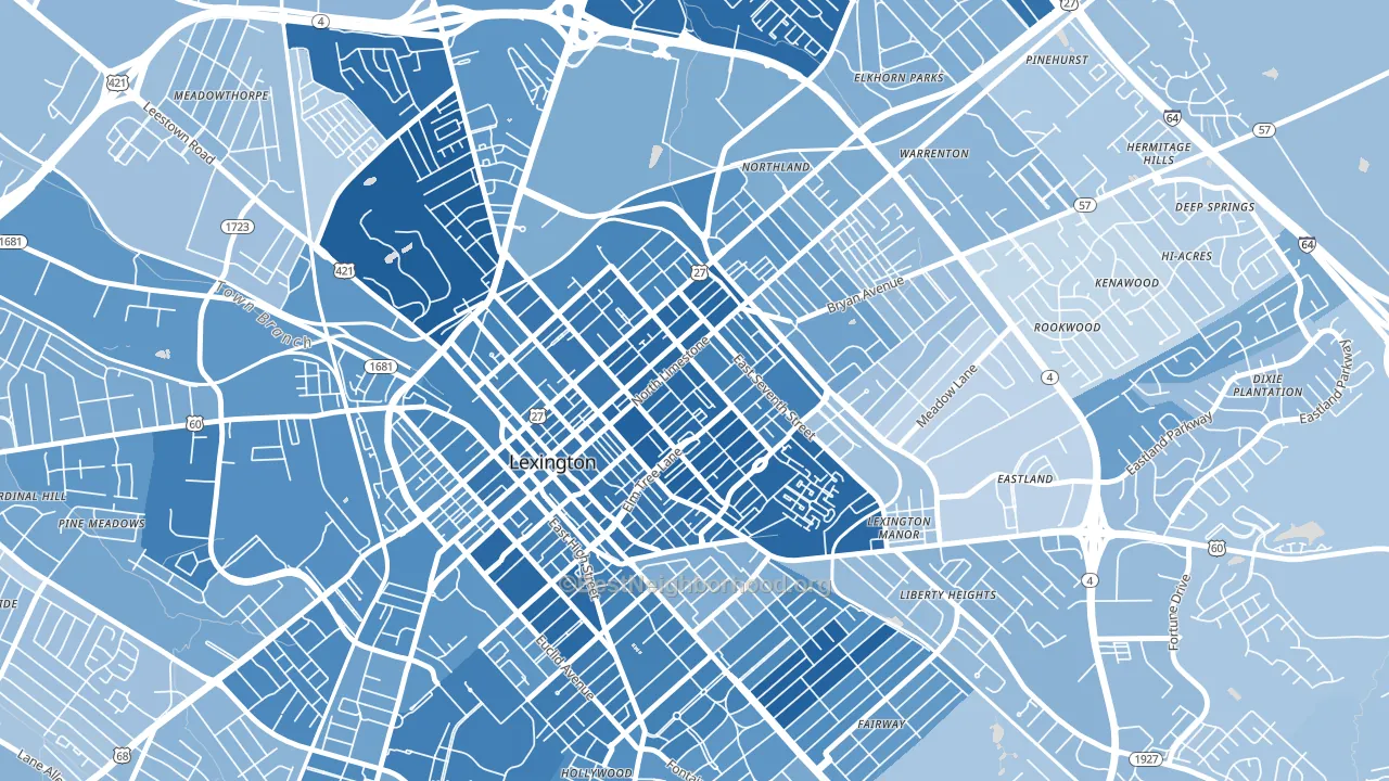 Duncan Park, Lexington, KY block-group political-lean map