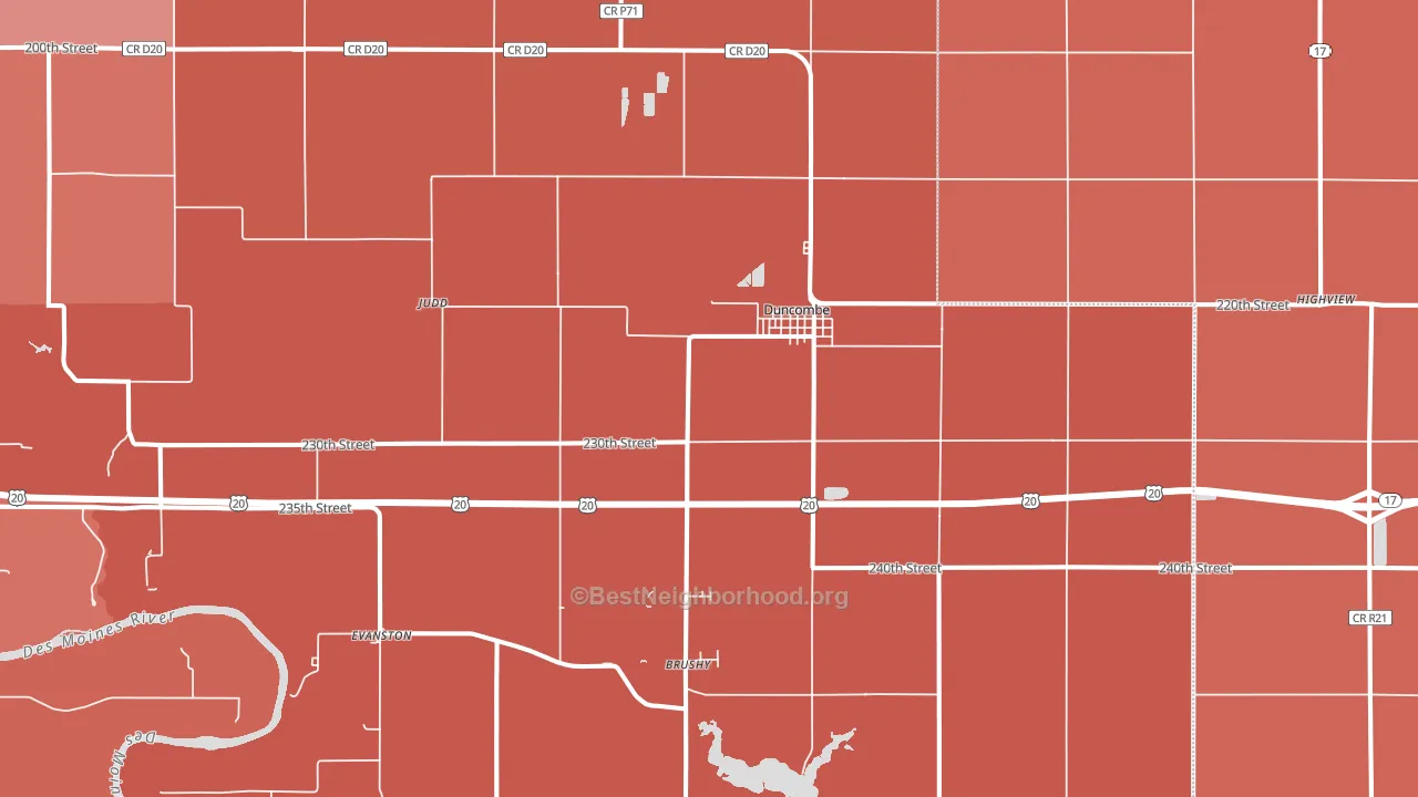 Duncombe, IA block-group political-lean map