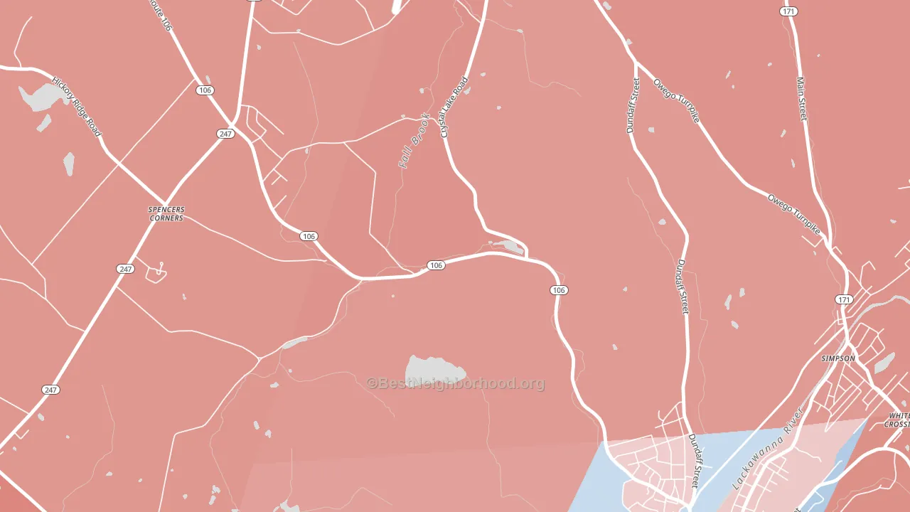 Dundaff, PA block-group political-lean map