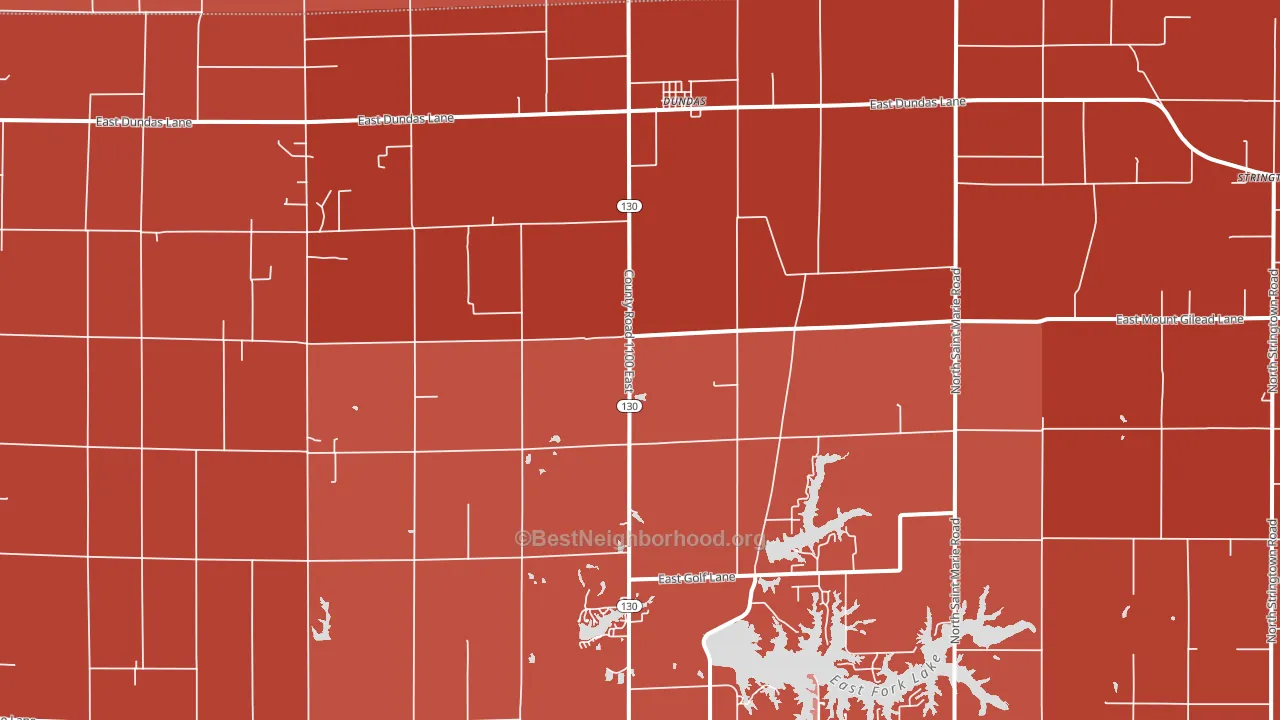Dundas, IL block-group political-lean map