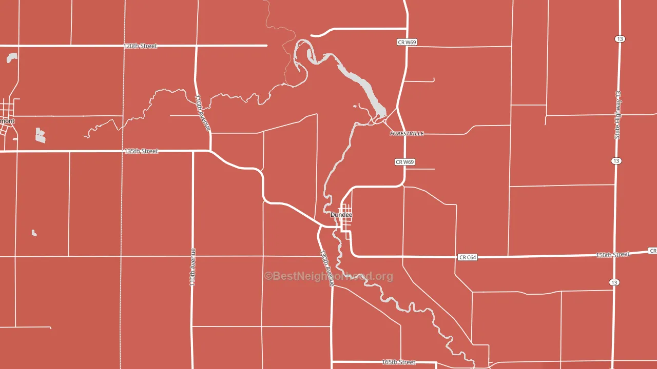 Dundee, IA block-group political-lean map