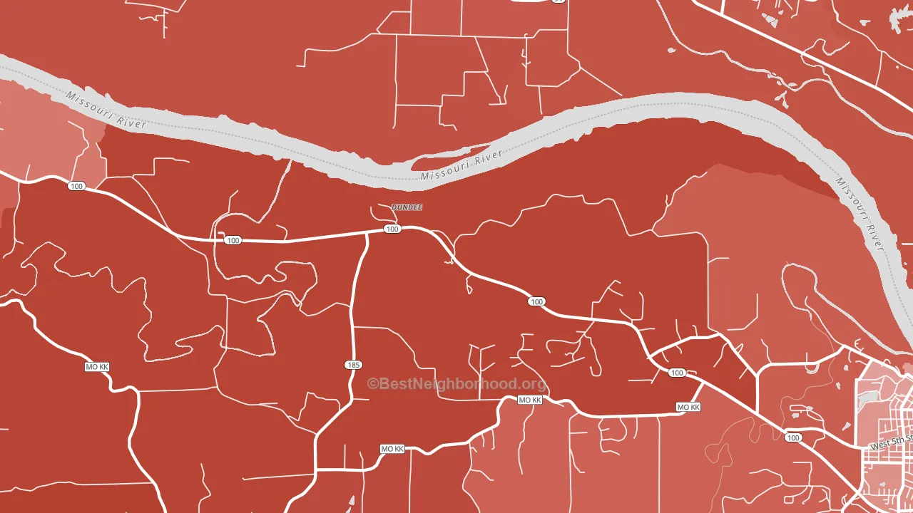 Dundee, MO block-group political-lean map