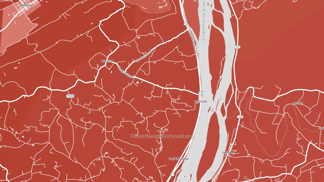 Dundore, PA block-group political-lean map