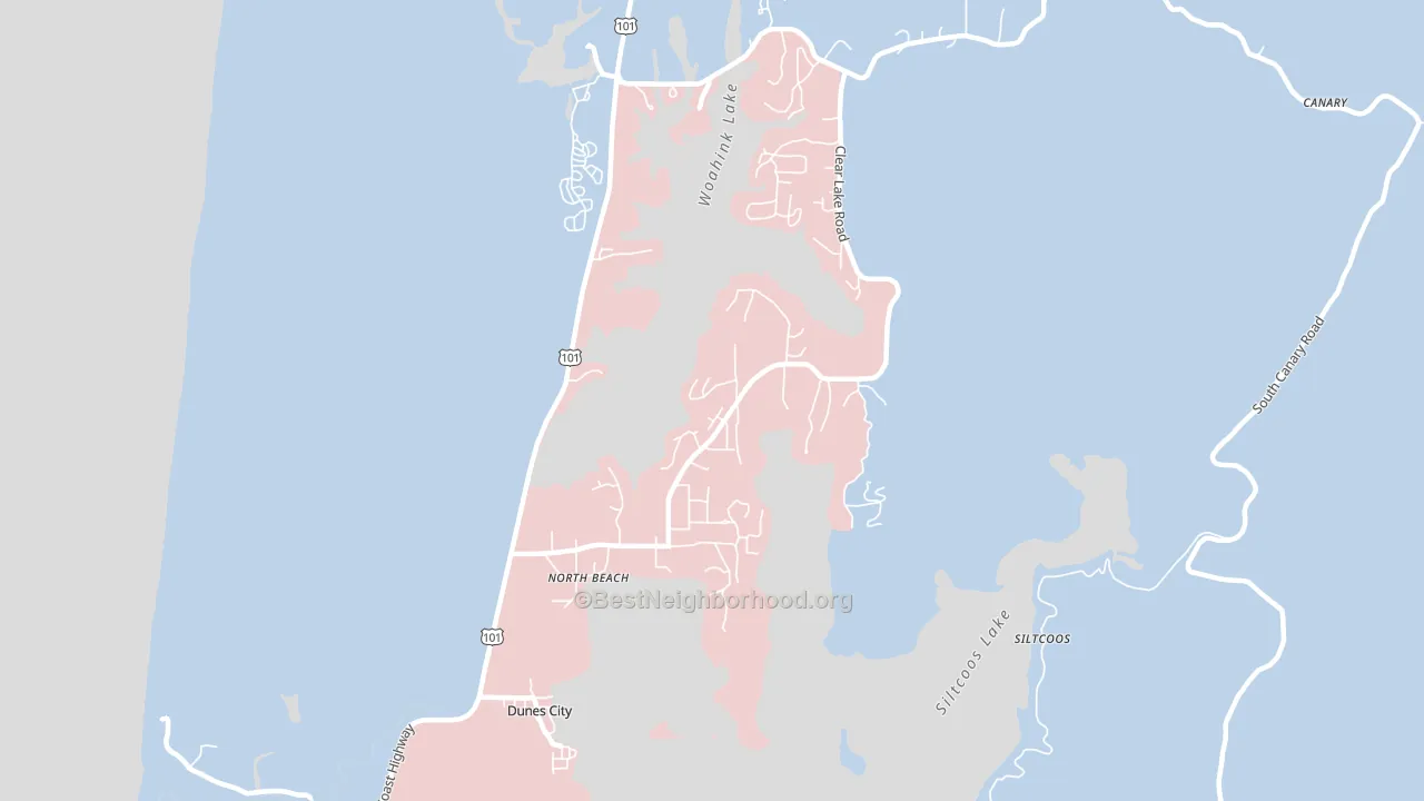 Dunes City, OR block-group political-lean map