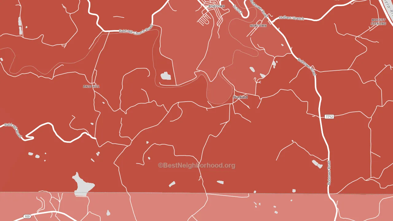 Dunkard, PA block-group political-lean map