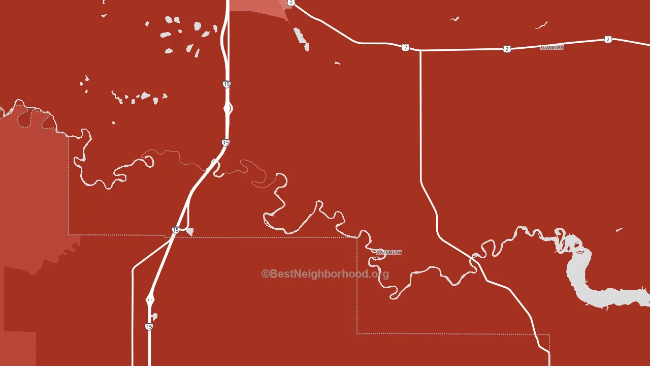 Dunkirk, MT block-group political-lean map