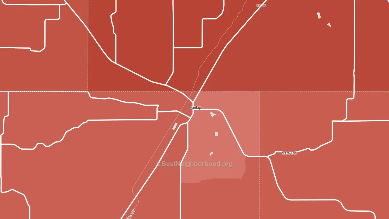 Dunlap, IA block-group political-lean map
