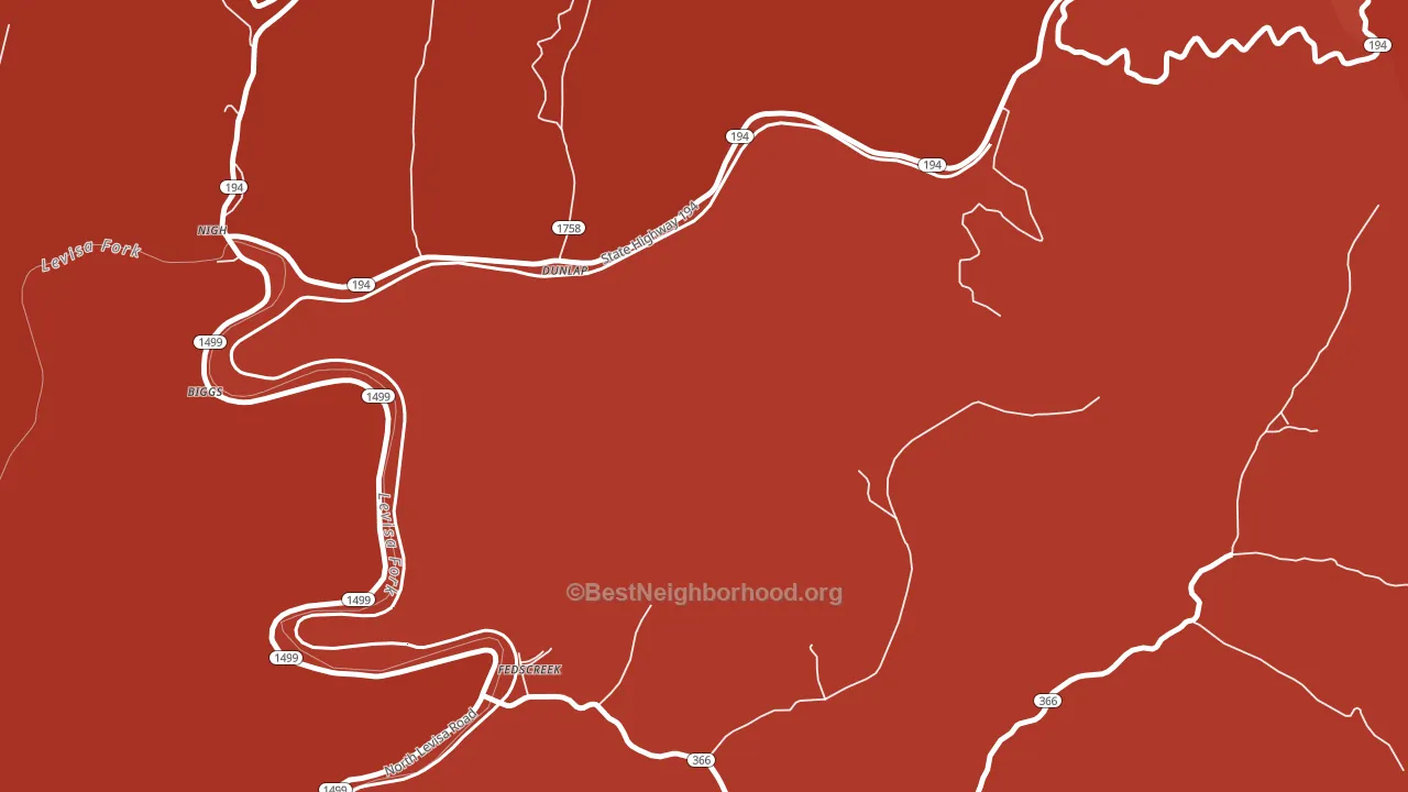Dunlap, KY block-group political-lean map