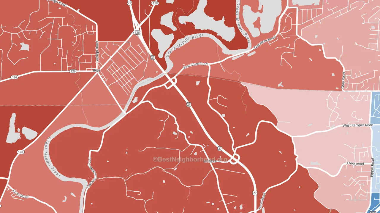 Dunlap, OH block-group political-lean map