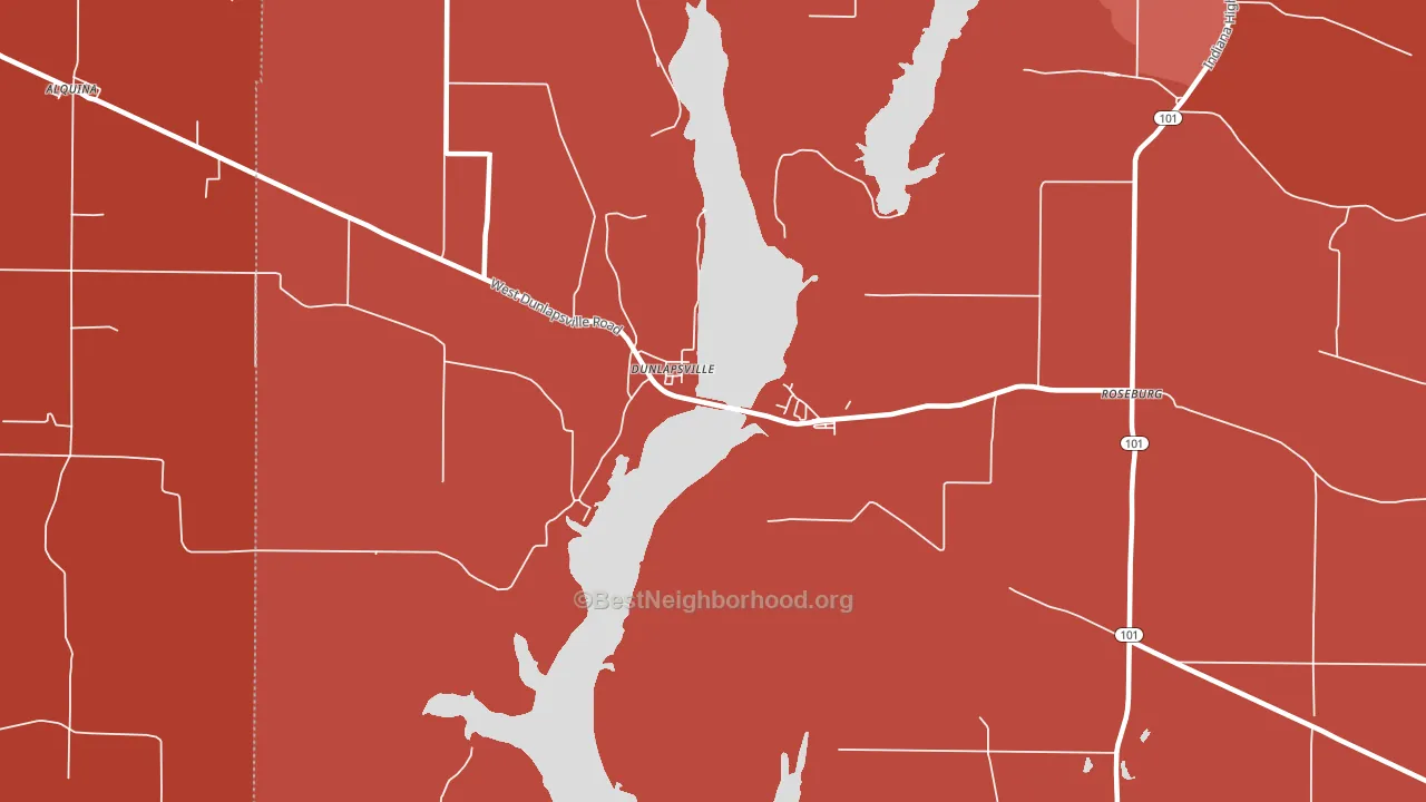 Dunlapsville, IN block-group political-lean map