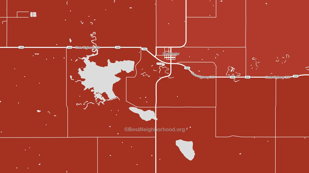 Dunn Center, ND block-group political-lean map