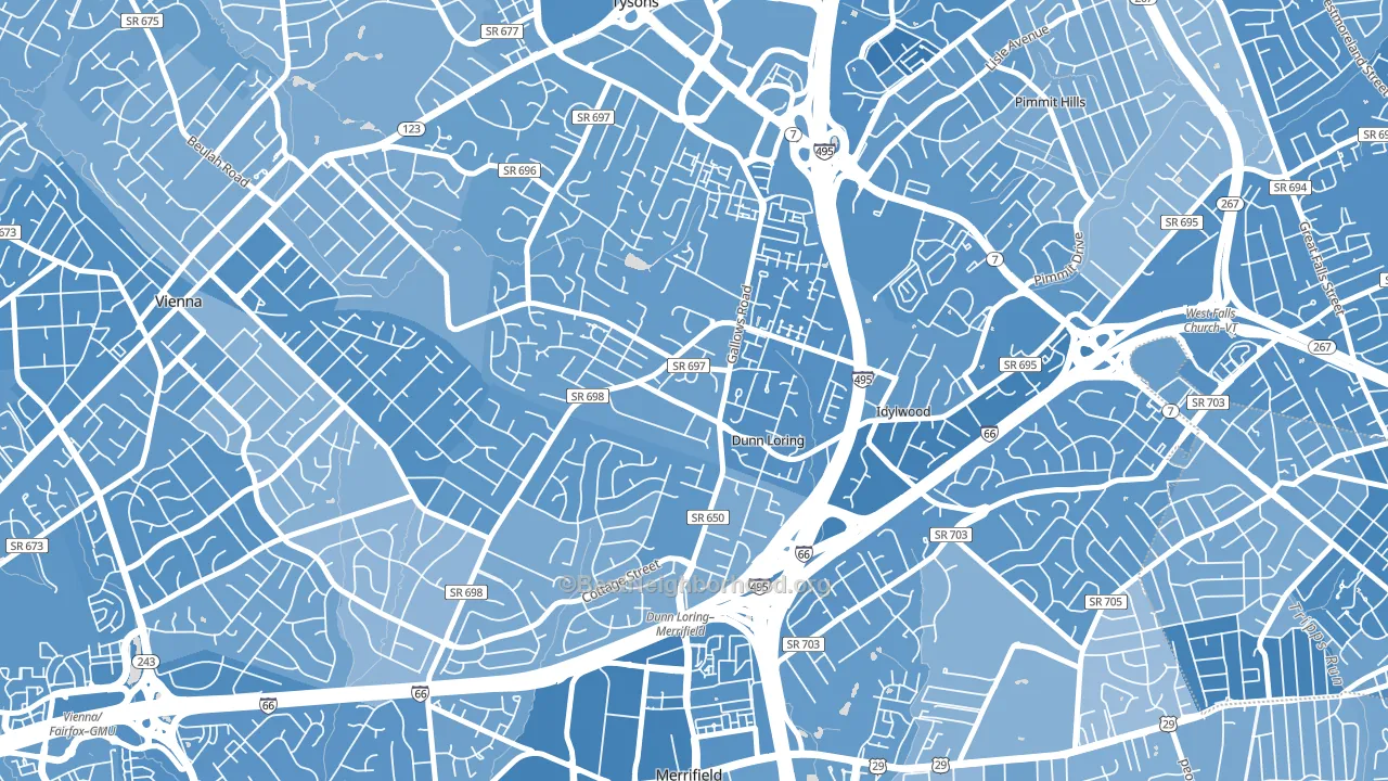 Dunn Loring, VA block-group political-lean map