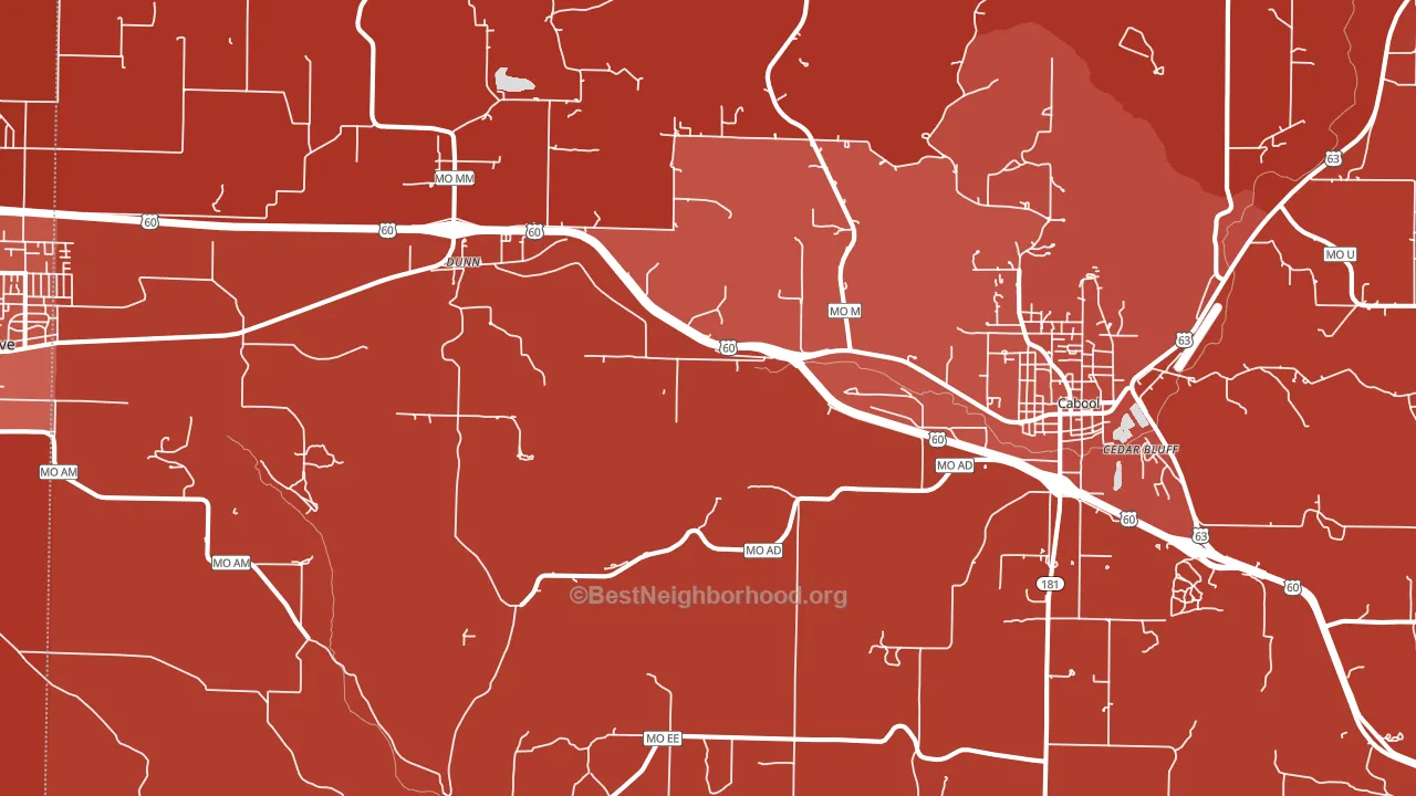 Dunn, MO block-group political-lean map