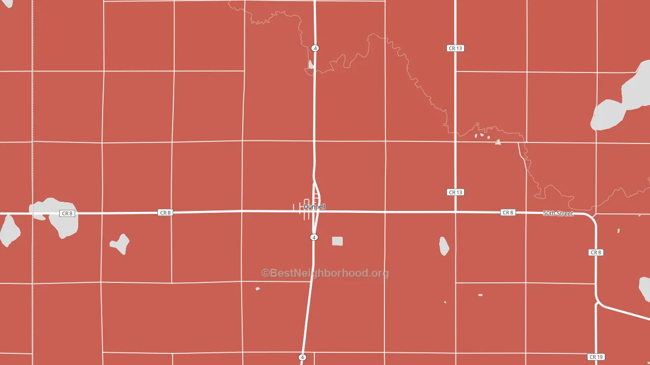 Dunnell, MN block-group political-lean map
