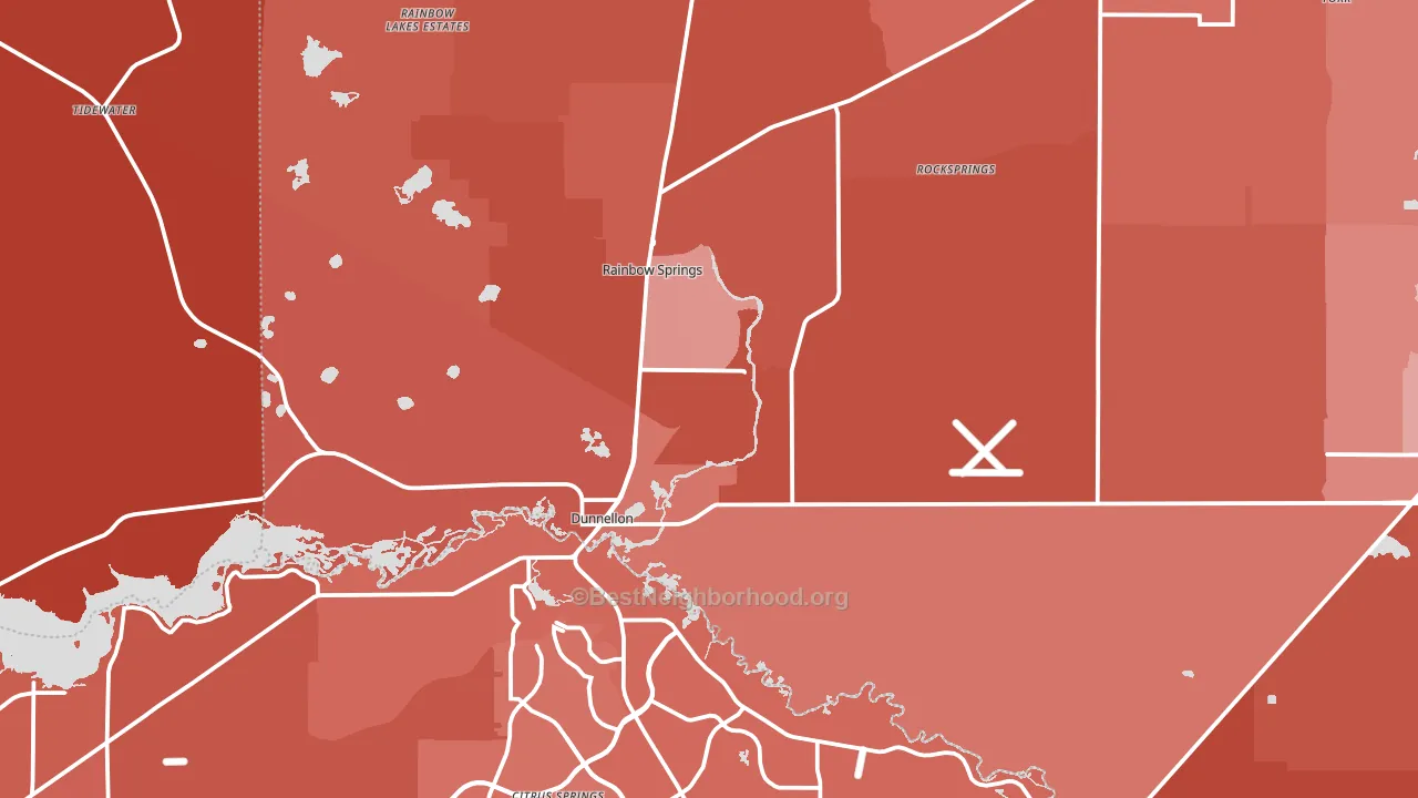 Dunnellon, FL block-group political-lean map