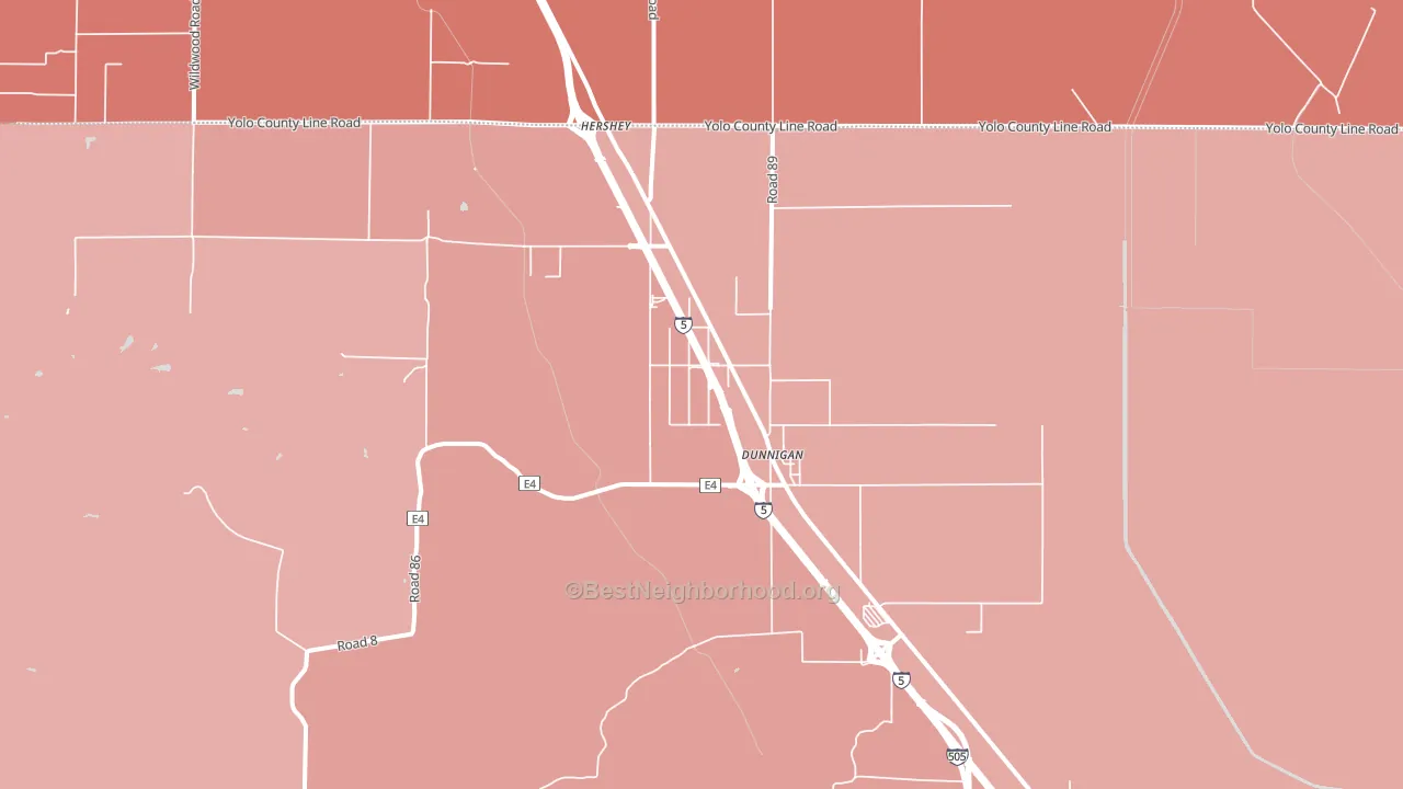 Dunnigan, CA block-group political-lean map