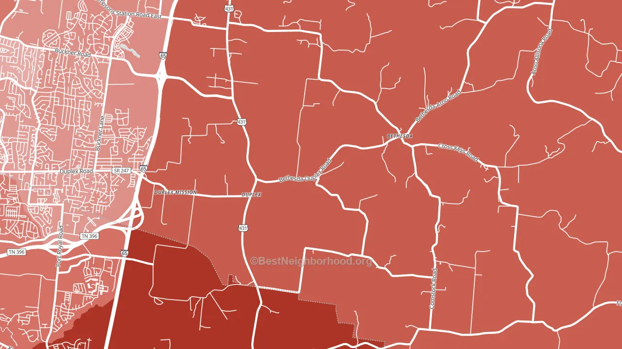 Duplex, TN block-group political-lean map