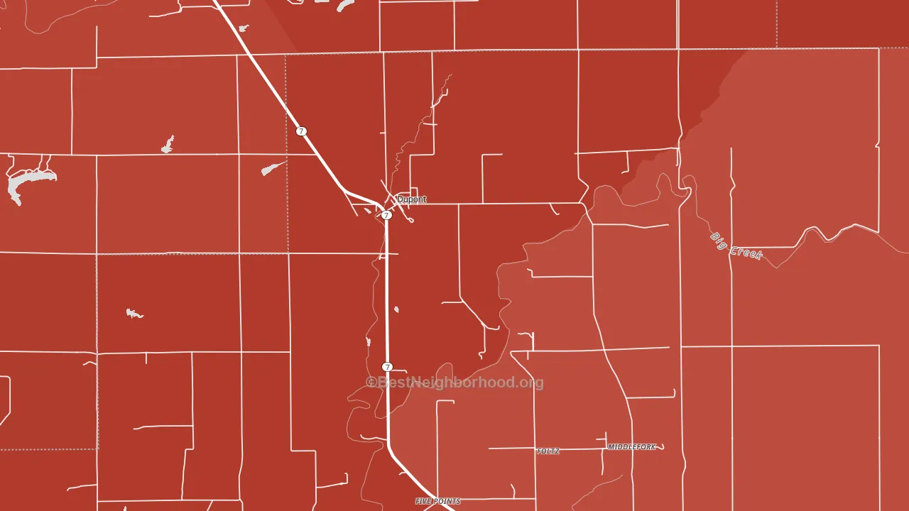Dupont, IN block-group political-lean map