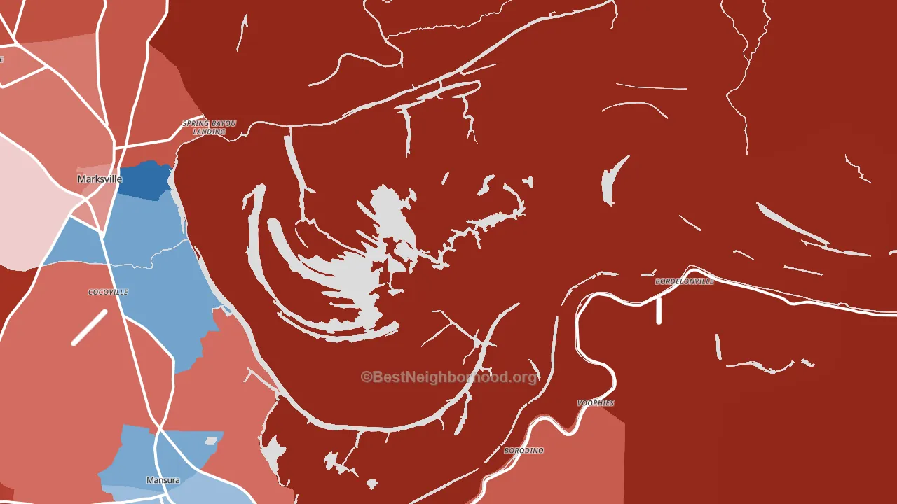 Dupont, LA block-group political-lean map