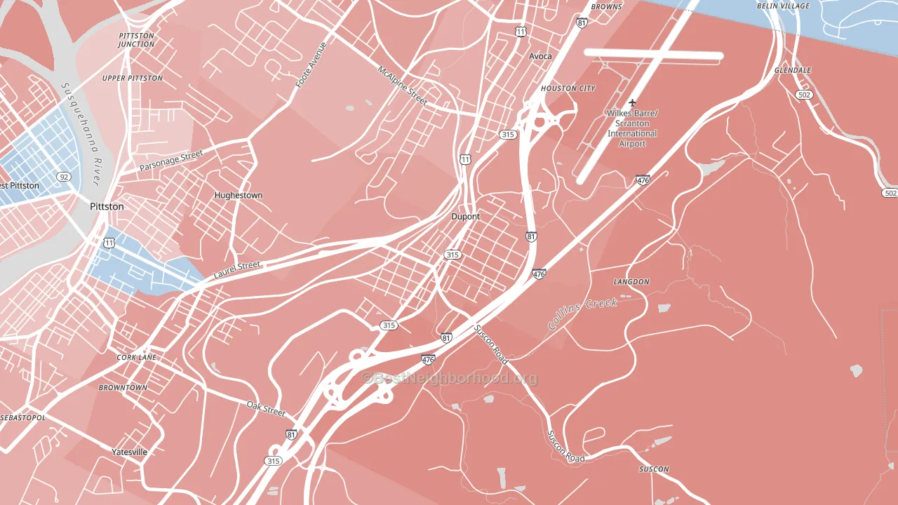 Dupont, PA block-group political-lean map