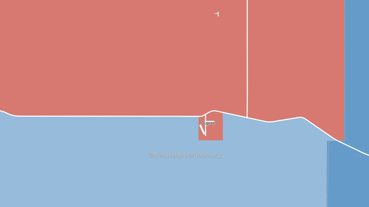 Dupree, SD block-group political-lean map