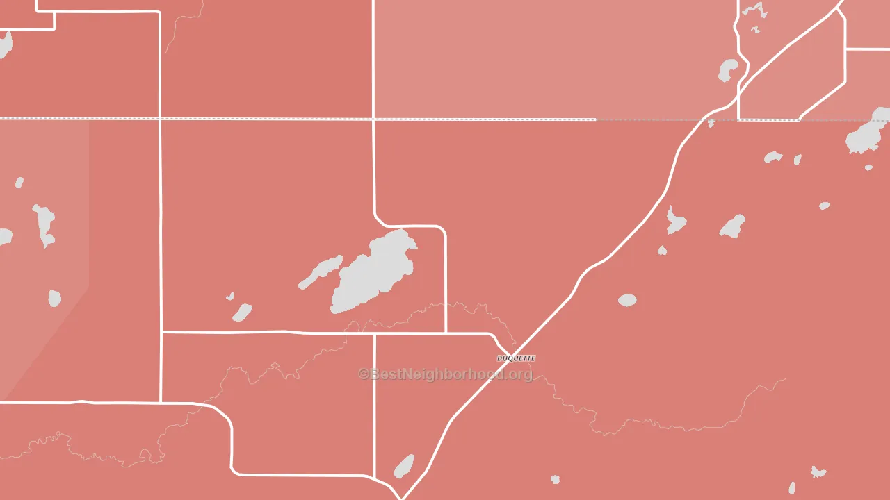 Duquette, MN block-group political-lean map