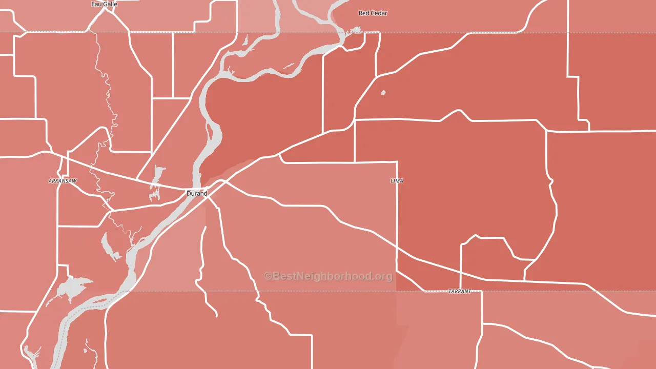 Durand, WI block-group political-lean map