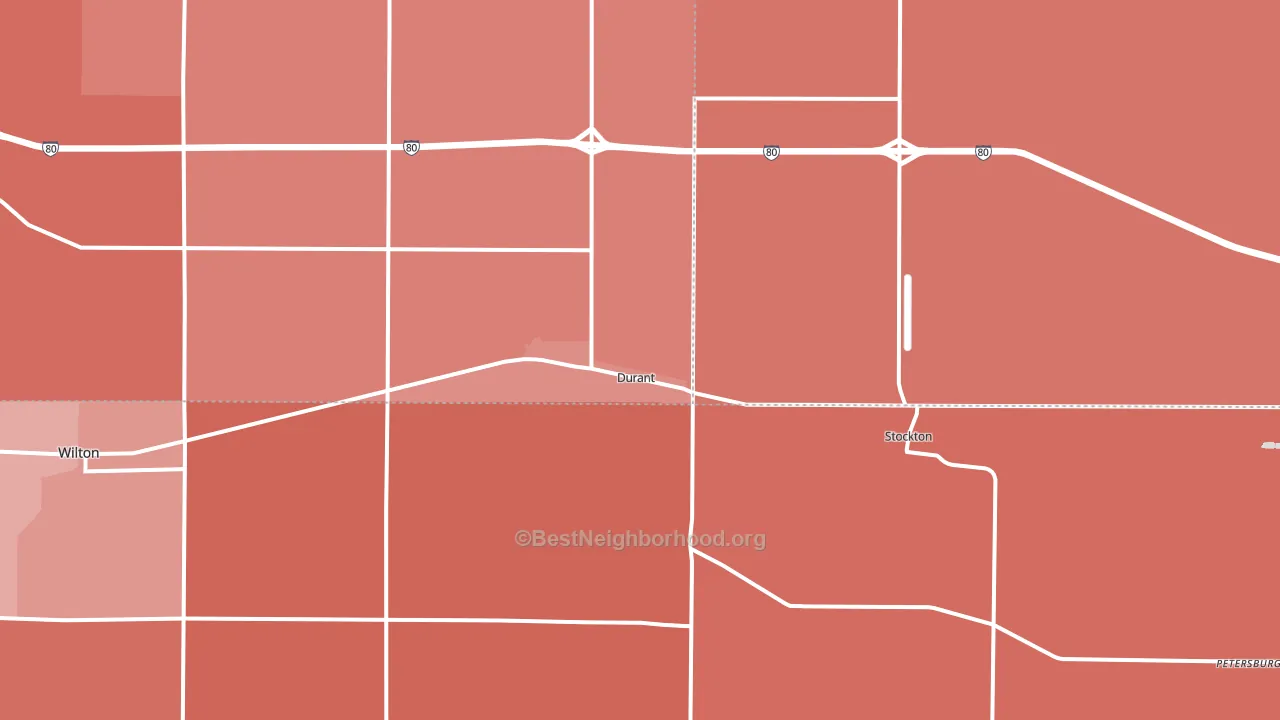 Durant, IA block-group political-lean map