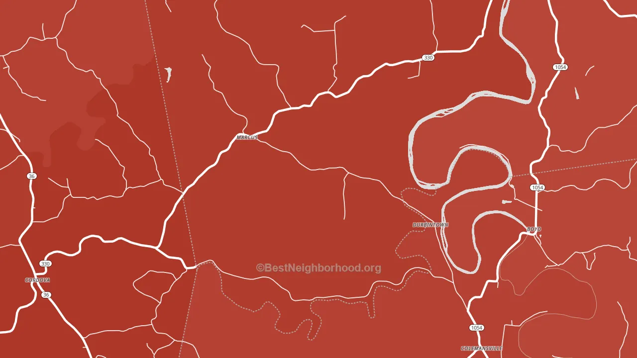Durbintown, KY block-group political-lean map
